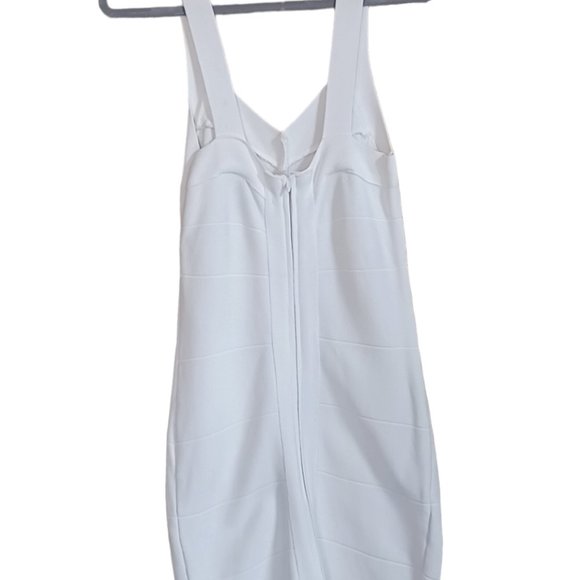 Ivory Sleeveless Bodycon Bandage Sheath Dress size L - Picture 4 of 7
